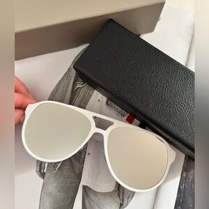 Thom Browne unisex  63mm White Aviator Sunglasses